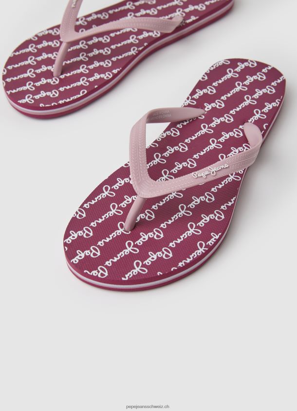 Rake Play Strand-Flip-Flops Frauen Pepe Jeans staubig rot 84XH6T698