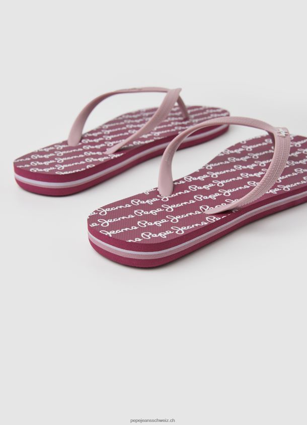 Rake Play Strand-Flip-Flops Frauen Pepe Jeans staubig rot 84XH6T698