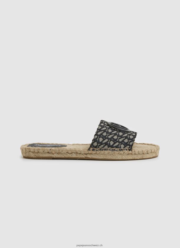 Siva Jacquard-Jute-Sandalen Frauen Pepe Jeans Schwarz 84XH6T683