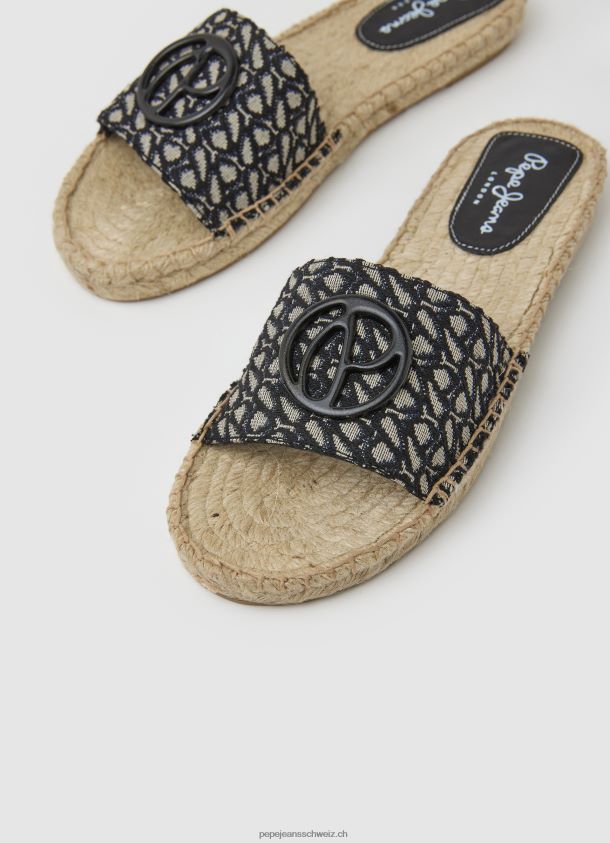 Siva Jacquard-Jute-Sandalen Frauen Pepe Jeans Schwarz 84XH6T683
