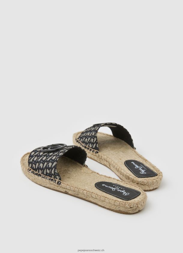 Siva Jacquard-Jute-Sandalen Frauen Pepe Jeans Schwarz 84XH6T683