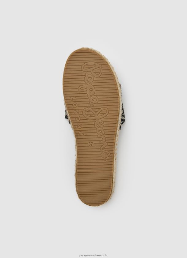 Siva Jacquard-Jute-Sandalen Frauen Pepe Jeans Schwarz 84XH6T683