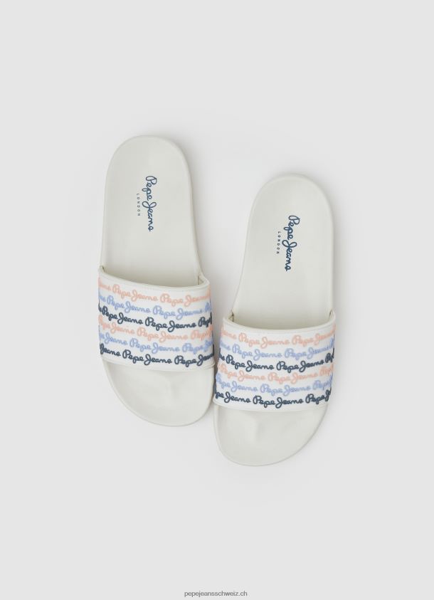 Slider-Set Strand-Flip-Flops Frauen Pepe Jeans nicht-gerade weiss 84XH6T691