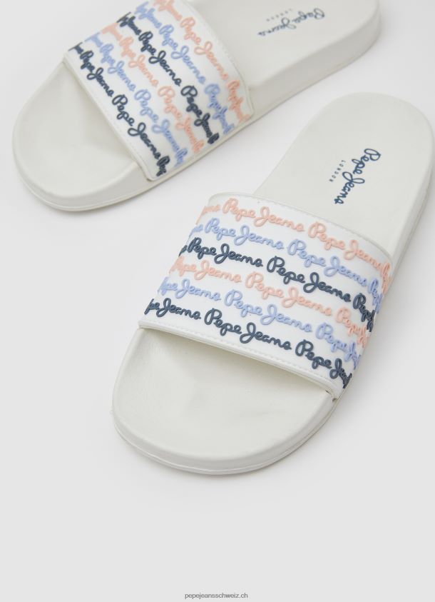 Slider-Set Strand-Flip-Flops Frauen Pepe Jeans nicht-gerade weiss 84XH6T691
