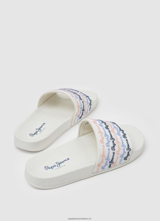 Slider-Set Strand-Flip-Flops Frauen Pepe Jeans nicht-gerade weiss 84XH6T691