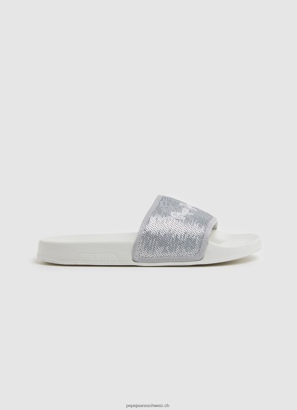 Slider süße Strand-Flip-Flops Frauen Pepe Jeans Perlsilber 84XH6T694