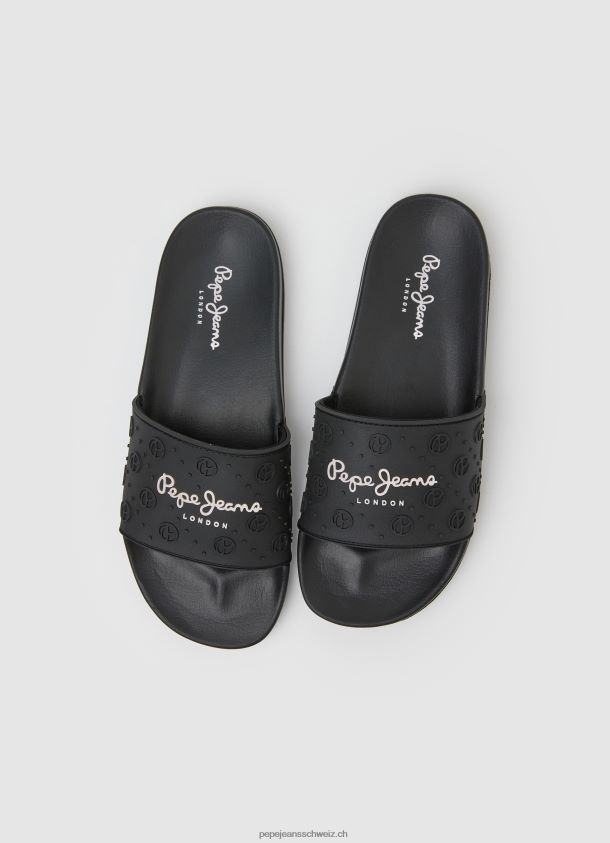 Slider schlichte Strand-Flip-Flops Frauen Pepe Jeans Schwarz 84XH6T690