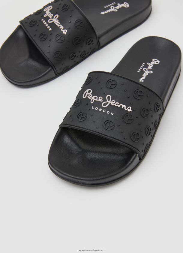 Slider schlichte Strand-Flip-Flops Frauen Pepe Jeans Schwarz 84XH6T690