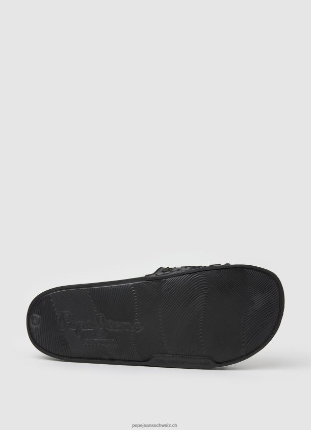 Slider schlichte Strand-Flip-Flops Frauen Pepe Jeans Schwarz 84XH6T690