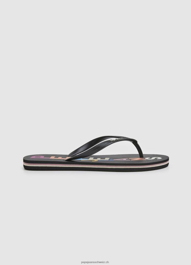 Strand-Flip-Flops mit Rechenbuchstaben Frauen Pepe Jeans Schwarz 84XH6T697