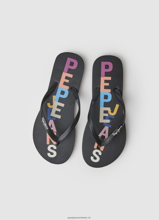 Strand-Flip-Flops mit Rechenbuchstaben Frauen Pepe Jeans Schwarz 84XH6T697