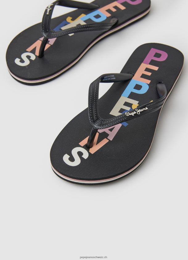 Strand-Flip-Flops mit Rechenbuchstaben Frauen Pepe Jeans Schwarz 84XH6T697