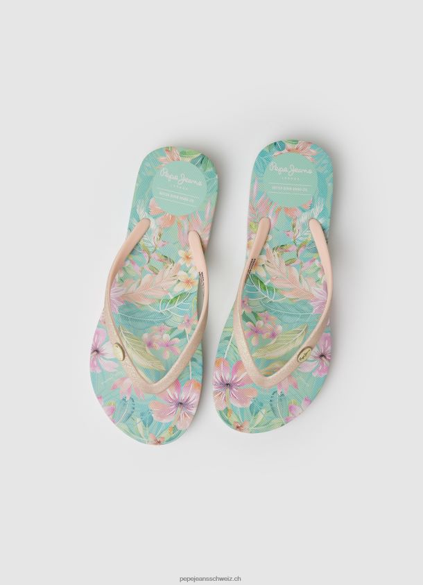 Tropical Rake Beach Flip-Flops Frauen Pepe Jeans Mojito 84XH6T703