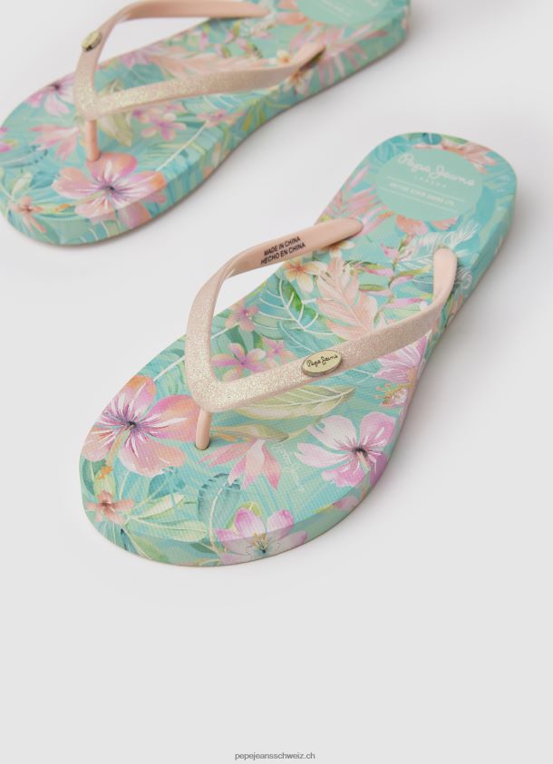 Tropical Rake Beach Flip-Flops Frauen Pepe Jeans Mojito 84XH6T703