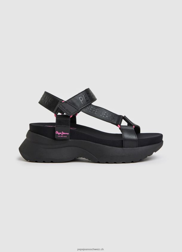 Venus Ace Trek Sandalen Frauen Pepe Jeans Schwarz 84XH6T687