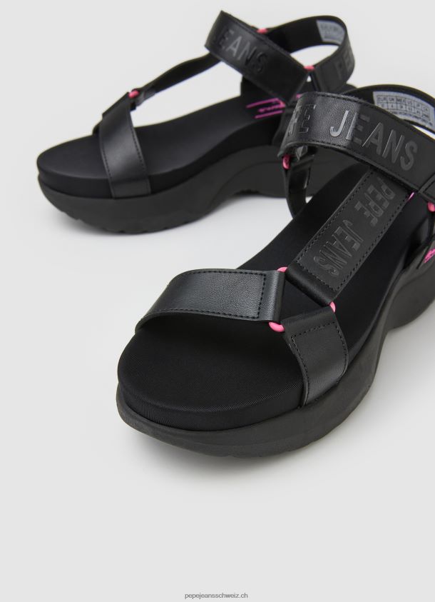 Venus Ace Trek Sandalen Frauen Pepe Jeans Schwarz 84XH6T687
