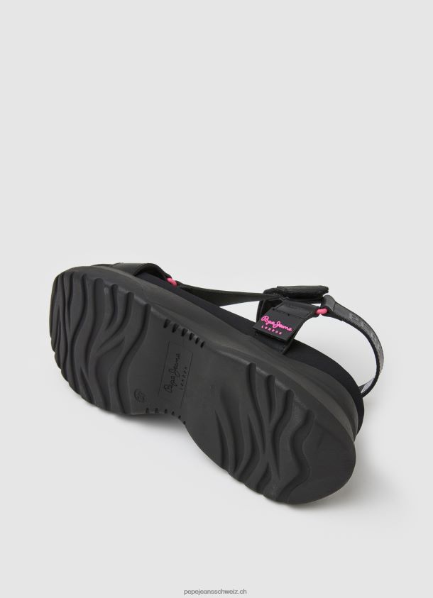 Venus Ace Trek Sandalen Frauen Pepe Jeans Schwarz 84XH6T687