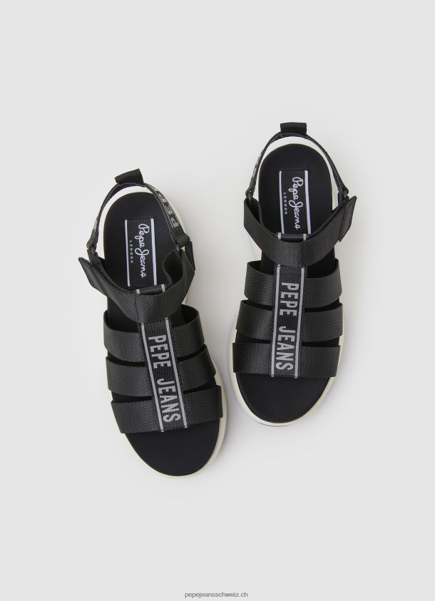 Venus Point Trek Sandalen Frauen Pepe Jeans Schwarz 84XH6T686