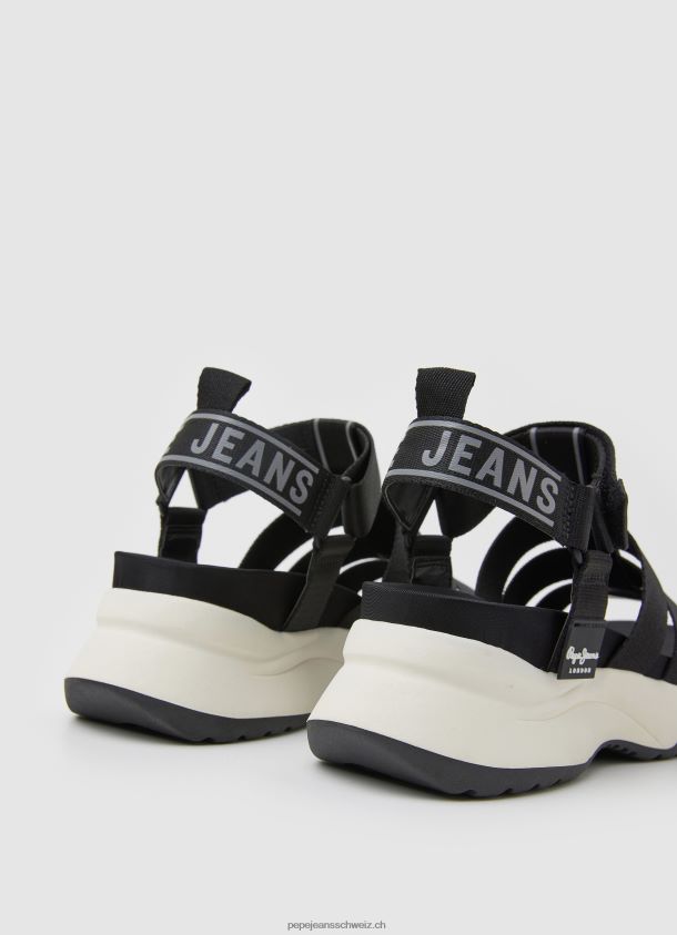 Venus Point Trek Sandalen Frauen Pepe Jeans Schwarz 84XH6T686