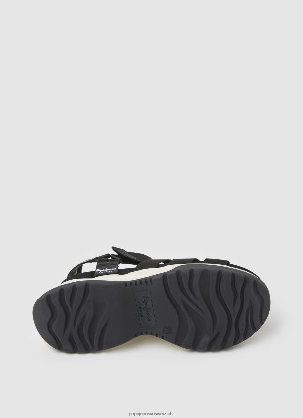 Venus Point Trek Sandalen Frauen Pepe Jeans Schwarz 84XH6T686