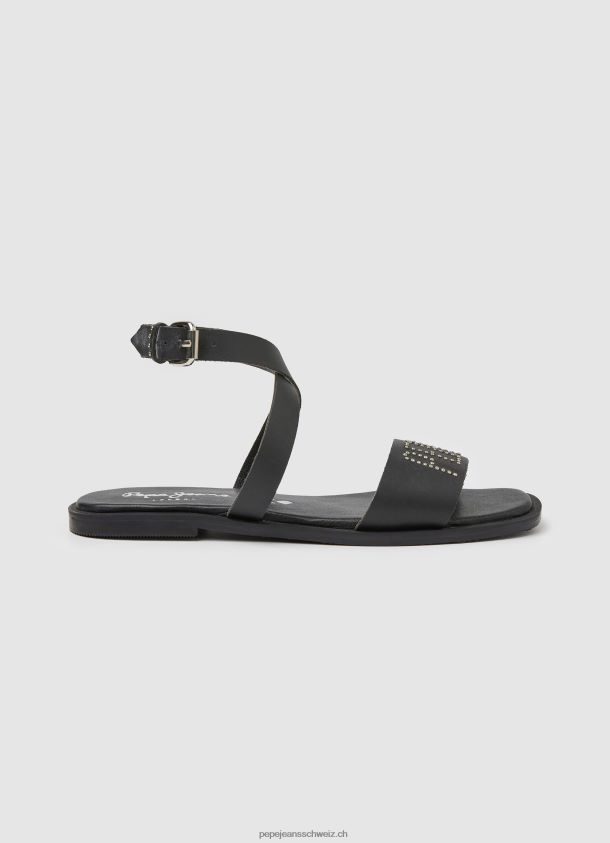 irma log flache ledersandalen Frauen Pepe Jeans Schwarz 84XH6T661