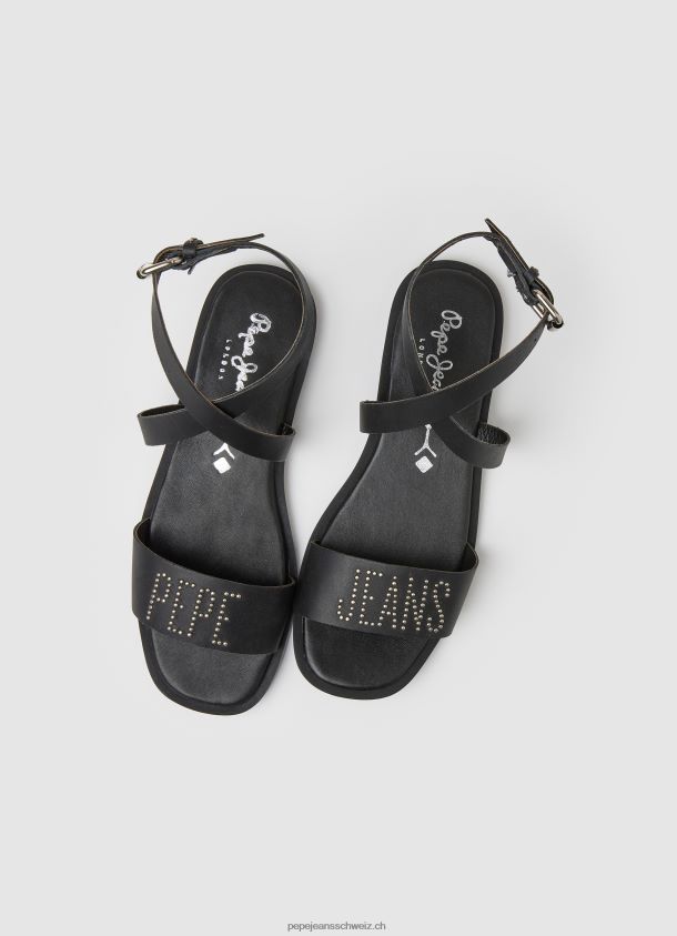 irma log flache ledersandalen Frauen Pepe Jeans Schwarz 84XH6T661