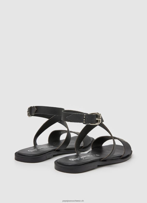 irma log flache ledersandalen Frauen Pepe Jeans Schwarz 84XH6T661