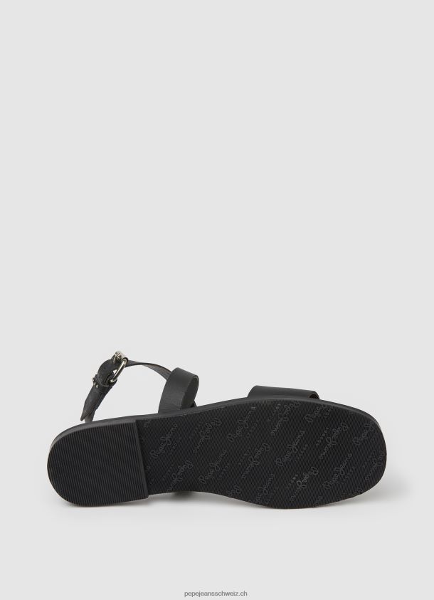 irma log flache ledersandalen Frauen Pepe Jeans Schwarz 84XH6T661