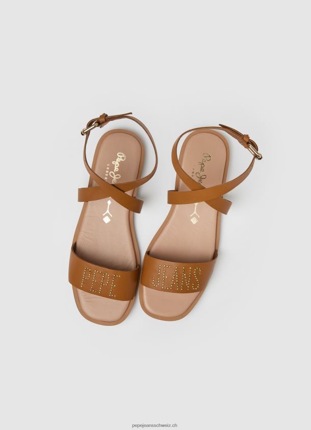 irma log flache ledersandalen Frauen Pepe Jeans bräunen 84XH6T660