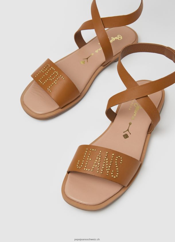 irma log flache ledersandalen Frauen Pepe Jeans bräunen 84XH6T660