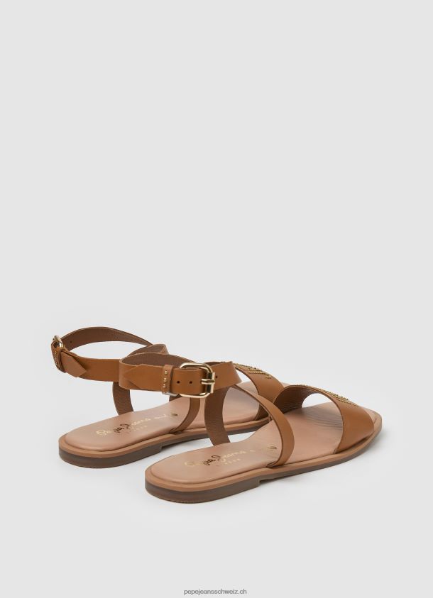 irma log flache ledersandalen Frauen Pepe Jeans bräunen 84XH6T660