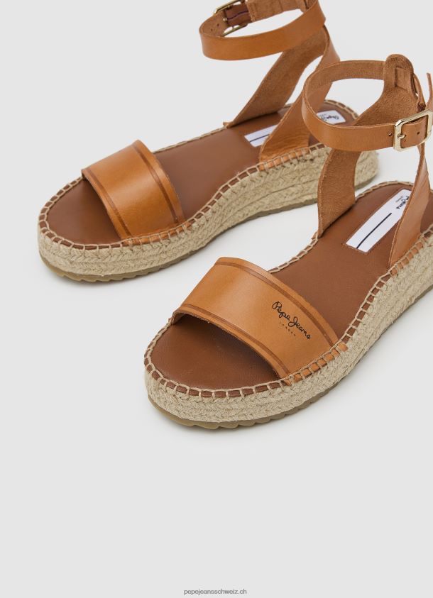 kate geprägte keilsandalen Frauen Pepe Jeans Tabak 84XH6T677