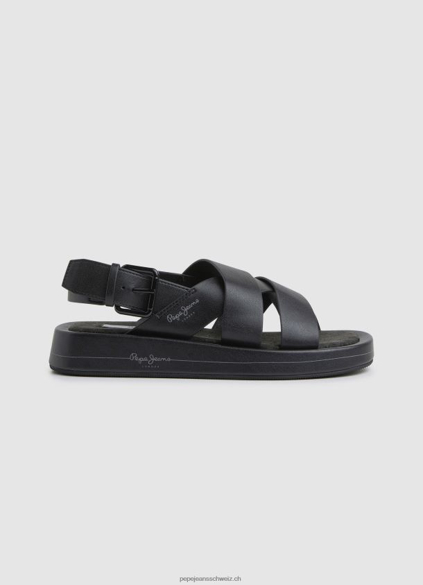 sommerliche Keilsandalen mit Blockabsatz Frauen Pepe Jeans Schwarz 84XH6T651
