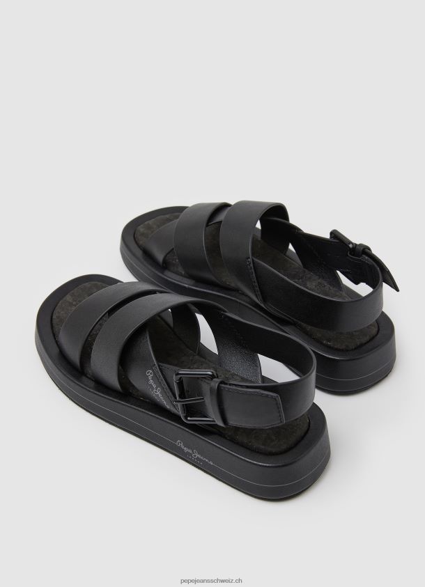 sommerliche Keilsandalen mit Blockabsatz Frauen Pepe Jeans Schwarz 84XH6T651