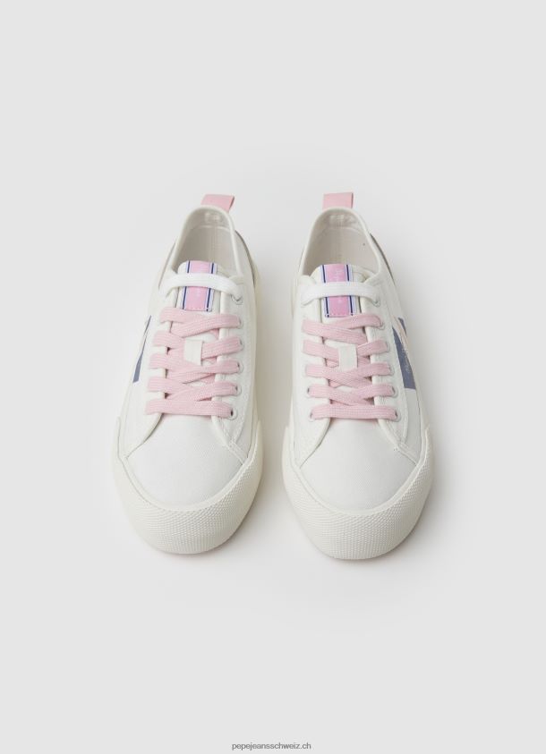 Allen Flag vulkanisierte Turnschuhe Frauen Pepe Jeans Weiss 84XH6T620