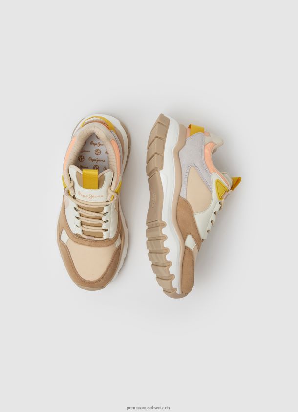Banksy Loom kombinierte Turnschuhe Frauen Pepe Jeans heller Pfirsich 84XH6T580