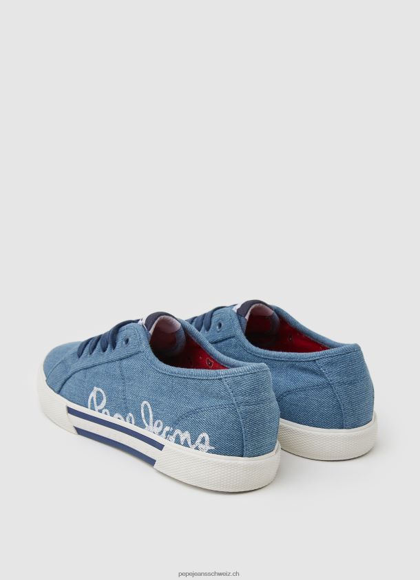 Basic-Sneaker aus Brady-Denim Frauen Pepe Jeans Fabrik blau 84XH6T633