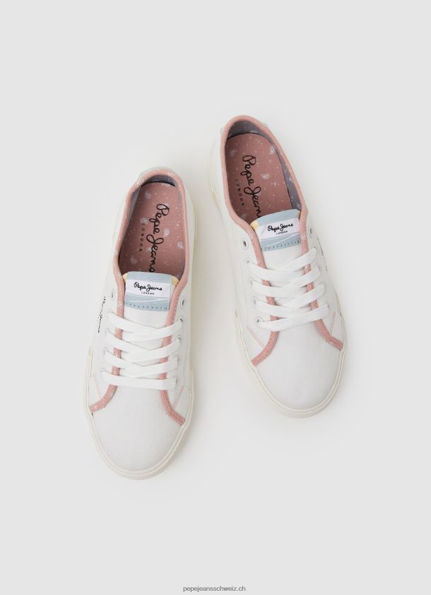 Brady Bandan Canvas-Turnschuhe Frauen Pepe Jeans Weiss 84XH6T632