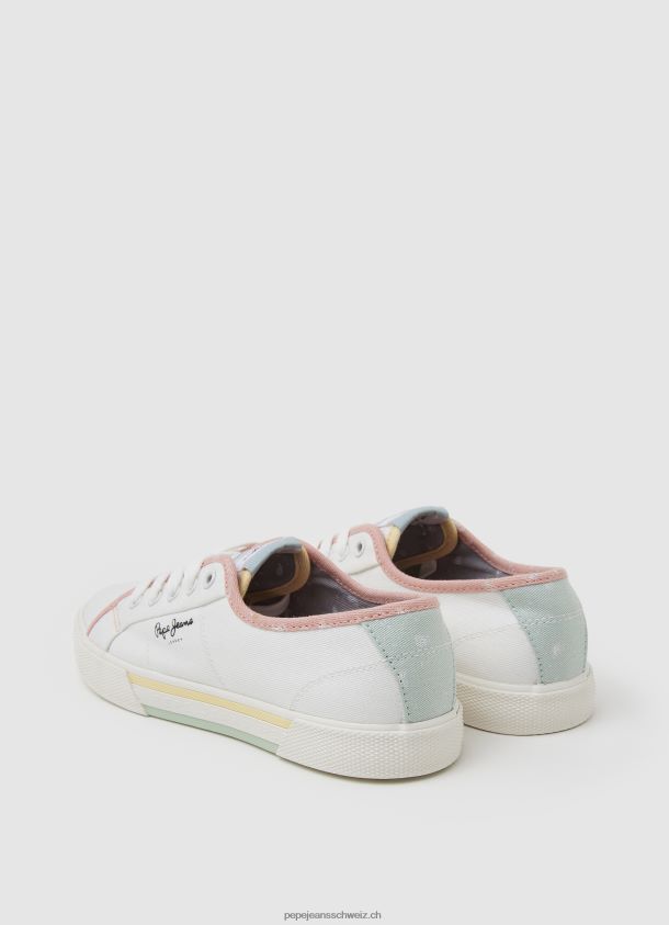 Brady Bandan Canvas-Turnschuhe Frauen Pepe Jeans Weiss 84XH6T632