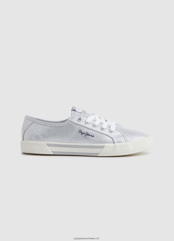 Brady Party-Basic-Turnschuhe Frauen Pepe Jeans Silber 84XH6T626