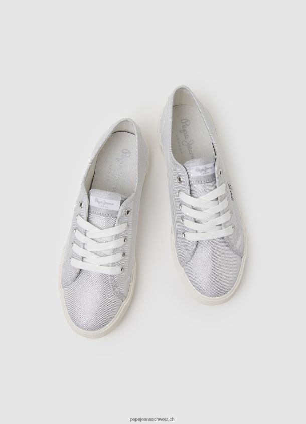 Brady Party-Basic-Turnschuhe Frauen Pepe Jeans Silber 84XH6T626