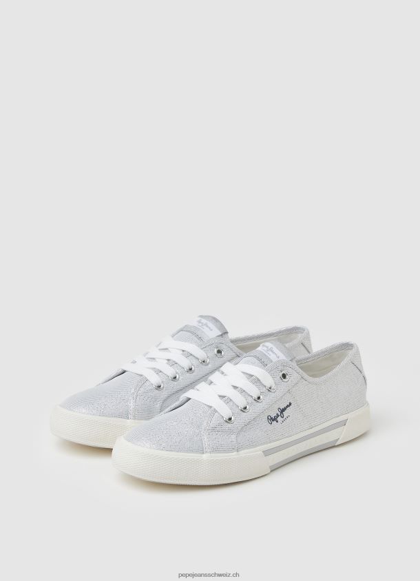 Brady Party-Basic-Turnschuhe Frauen Pepe Jeans Silber 84XH6T626