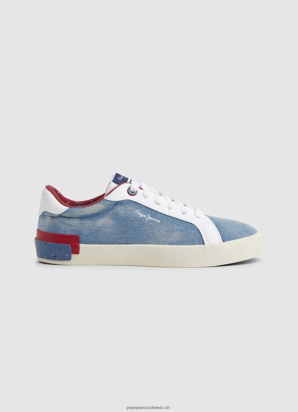 Kenton Jeans-Canvas-Sneakers Frauen Pepe Jeans Fabrik blau 84XH6T627