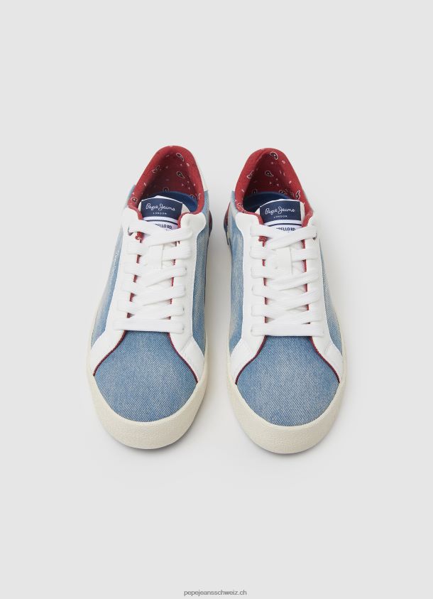 Kenton Jeans-Canvas-Sneakers Frauen Pepe Jeans Fabrik blau 84XH6T627