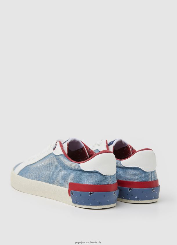 Kenton Jeans-Canvas-Sneakers Frauen Pepe Jeans Fabrik blau 84XH6T627