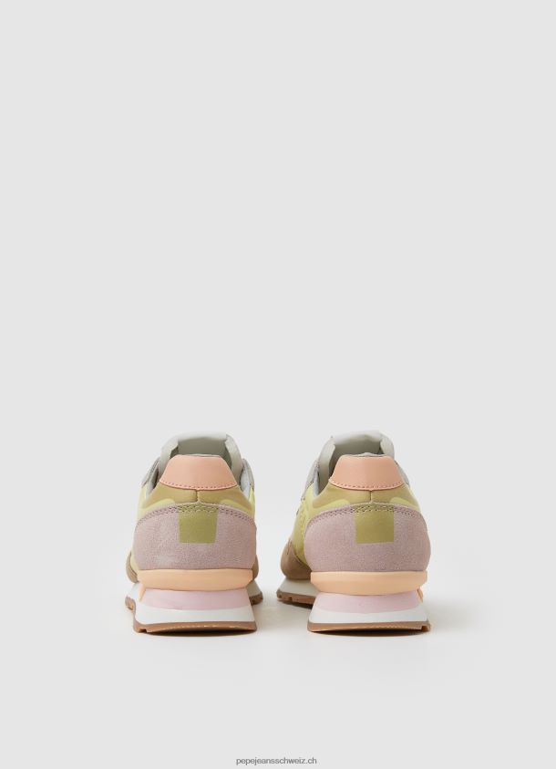 Kombinierte Sneaker mit Brit-Print Frauen Pepe Jeans Sonnenaufgang 84XH6T617