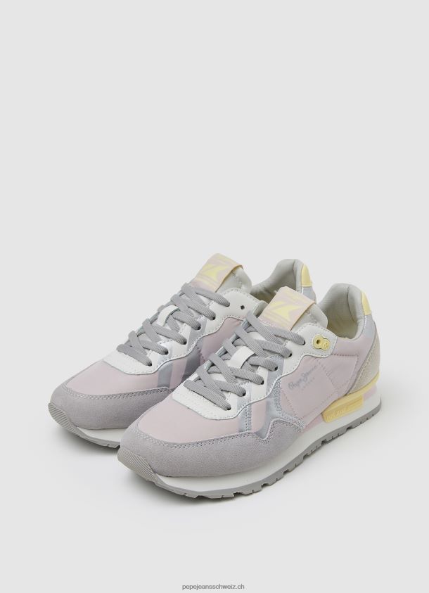 Kombinierte Sneaker mit Brit-Print Frauen Pepe Jeans zartes Rosa 84XH6T587