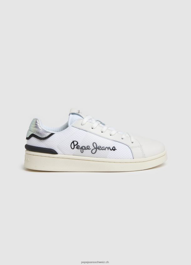 Kombinierte Turnschuhe aus Milton-Mesh Frauen Pepe Jeans Weiss 84XH6T612