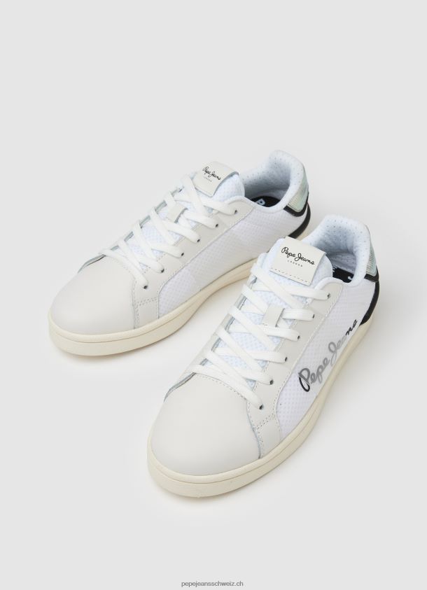 Kombinierte Turnschuhe aus Milton-Mesh Frauen Pepe Jeans Weiss 84XH6T612