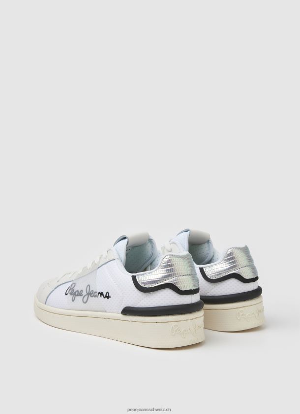 Kombinierte Turnschuhe aus Milton-Mesh Frauen Pepe Jeans Weiss 84XH6T612